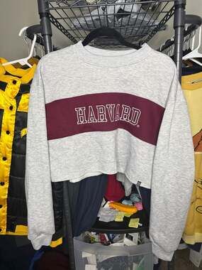 Hype and Vice Harvard University Cropped Sweatshirt Size L